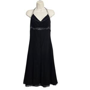 Antonio Melani Silk Cocktail Dress Size 4 Black LBD Party Occasion